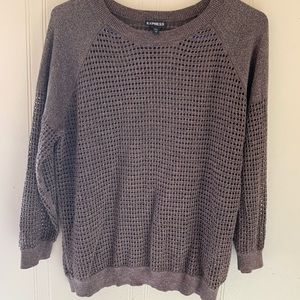 Women Express blouse, large, NEW, 3/4 sleeves, sparkling, brown/gold color